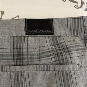 Men’s Quiksilver Charcoal Checkered Shorts Size 38